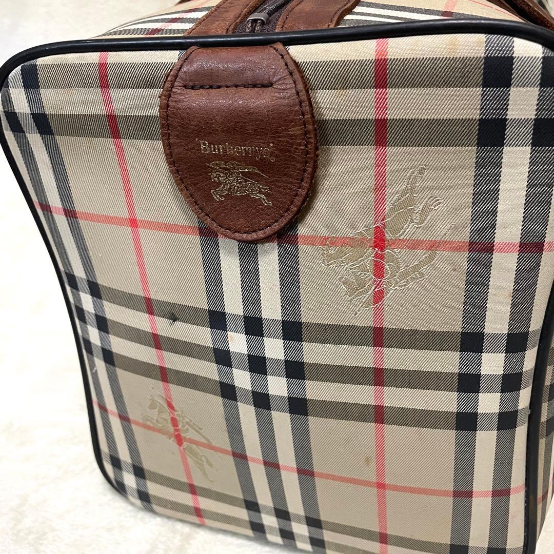 【3泊4日】 バーバリー ボストンバッグ ノバチェック 大容量 旅行 鍵付き