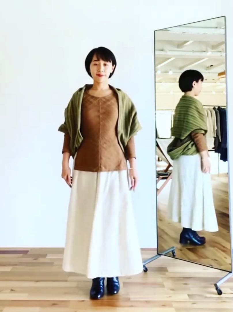 うさとの服  usaato ヘンプ100 輪っかストール 巻きスカート新品同様