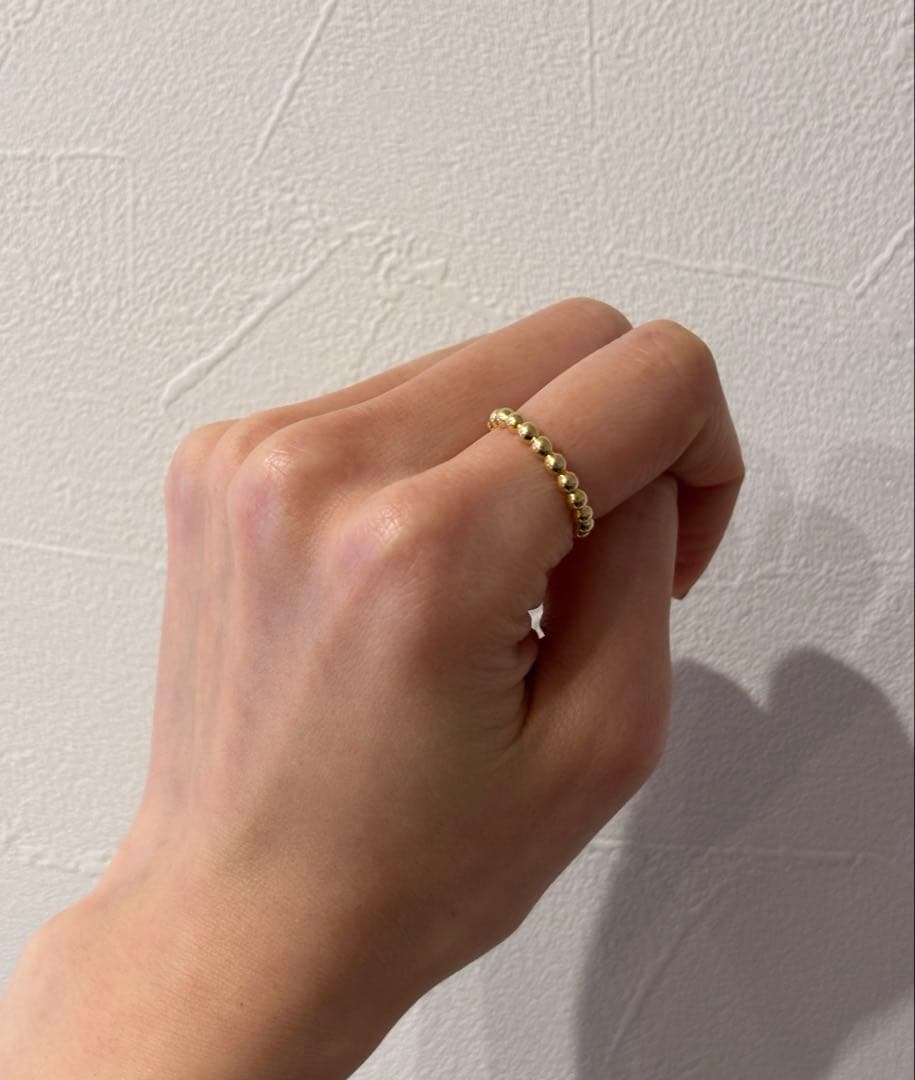 ペルレ風　K18 ボールリング　11号