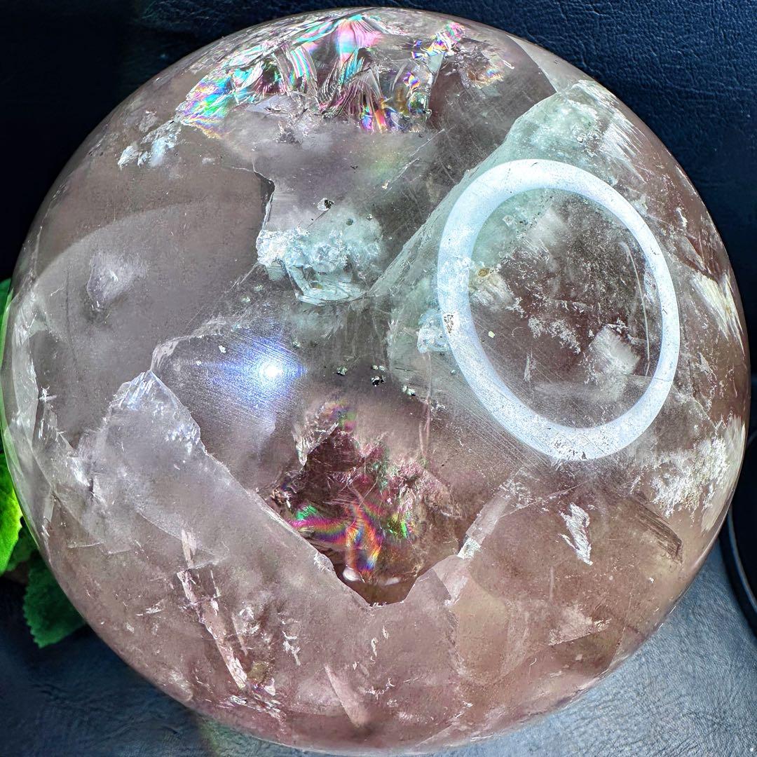 別格高級品 ❗️巨大❗️虹☆パイライト イン·フローライト❤︎スフィア 丸玉A1284