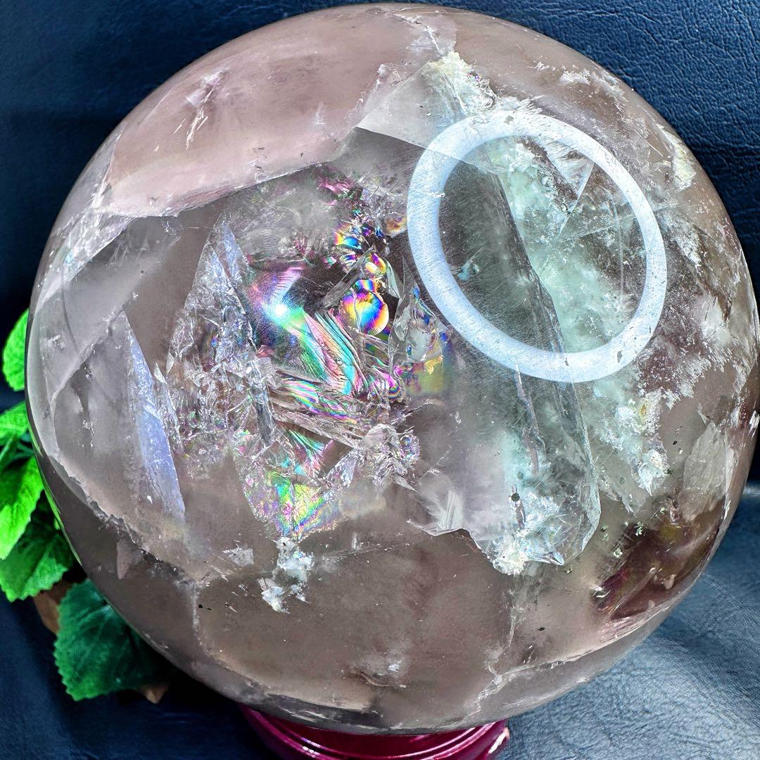 別格高級品 ❗️巨大❗️虹☆パイライト イン·フローライト❤︎スフィア 丸玉A1284