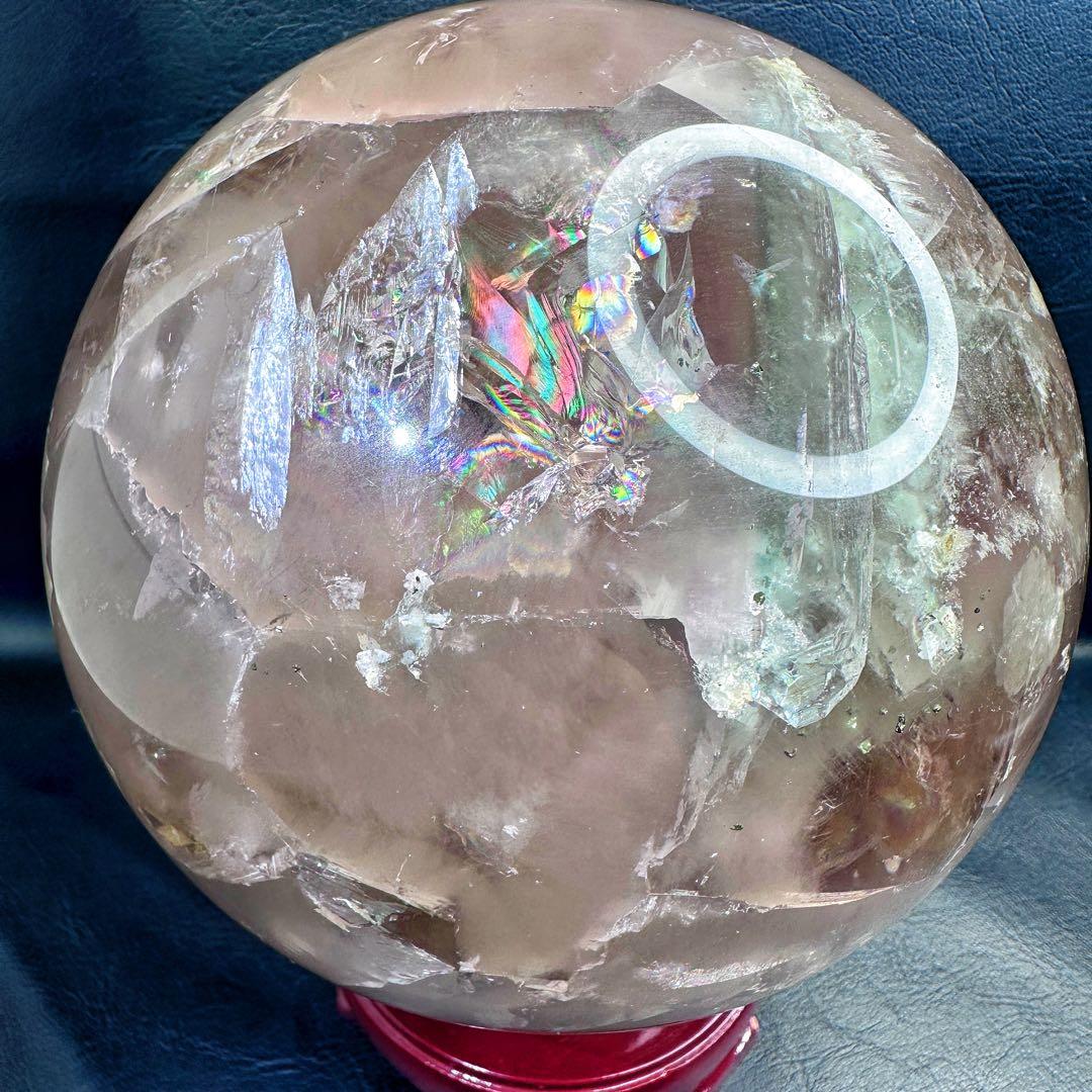 別格高級品 ❗️巨大❗️虹☆パイライト イン·フローライト❤︎スフィア 丸玉A1284