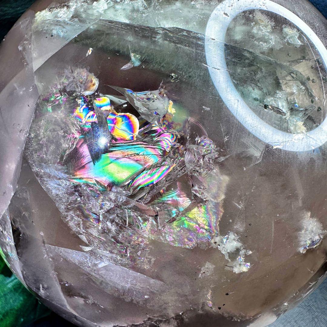 別格高級品 ❗️巨大❗️虹☆パイライト イン·フローライト❤︎スフィア 丸玉A1284