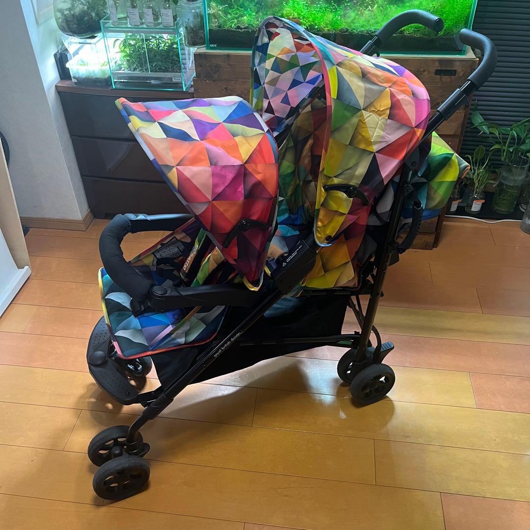 【美品】コサット　シャッフル　二人乗り　縦型ベビーカー　バギー