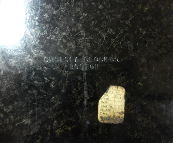 米国チェルシー社１９４０年代製ゼンマイ式船舶時計（「米国海事委員会」名入り）