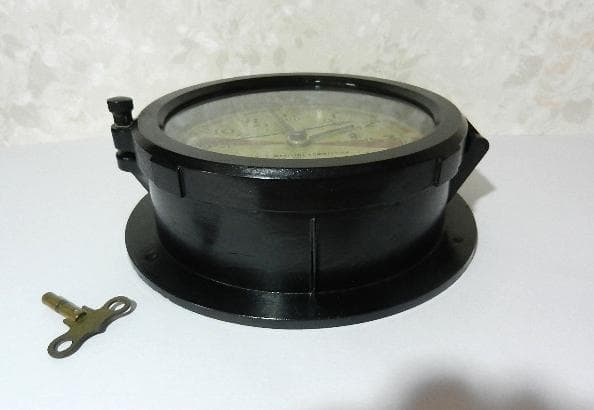 米国チェルシー社１９４０年代製ゼンマイ式船舶時計（「米国海事委員会」名入り）