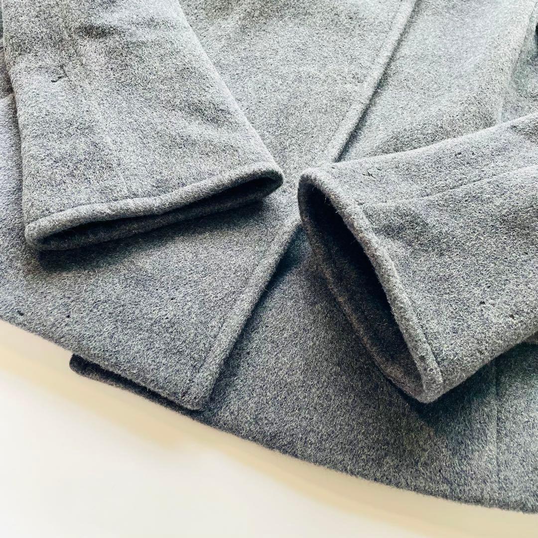 VIVIENNE TAM アンゴラ混 スタンドカラージャケット チャイナ グレー