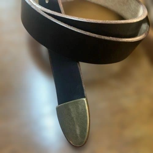 アートブラウン社　クロムエクセルレザー　4ピースタイトベルト 黒　茶芯　W３８