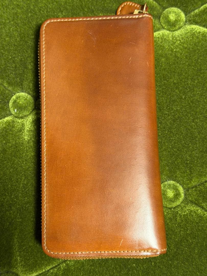 GANZO シェルコードバン2 ラウンドファスナー　長財布　ナチュラル