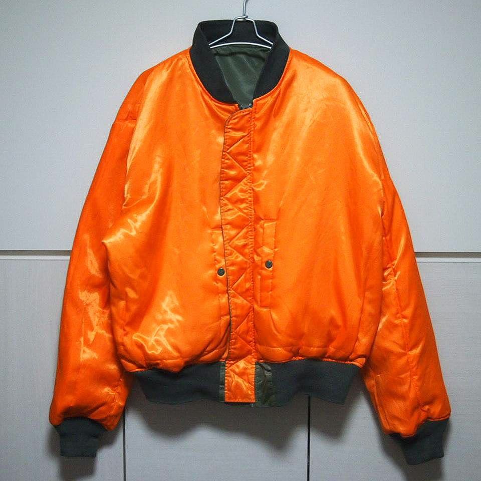 90s美品★XL　KNOX ARMORY　リバーシブル　中綿　MA-1　オリーブ