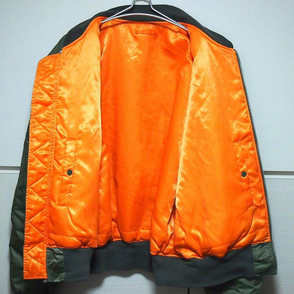 90s美品★XL　KNOX ARMORY　リバーシブル　中綿　MA-1　オリーブ