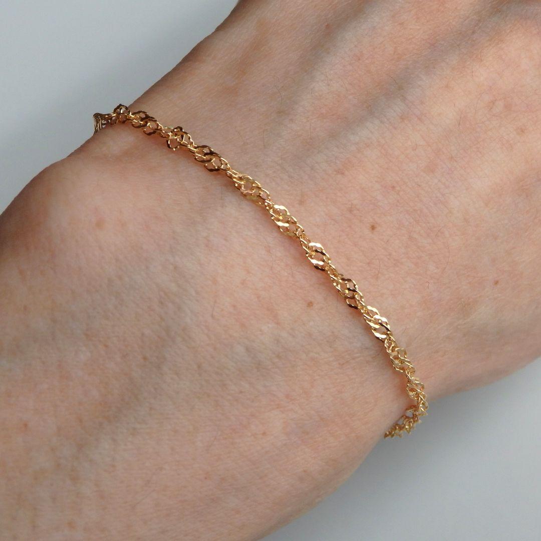 メル　k18ブレスレット　スクリューチェーン　2.4㎜幅　つけっぱなし