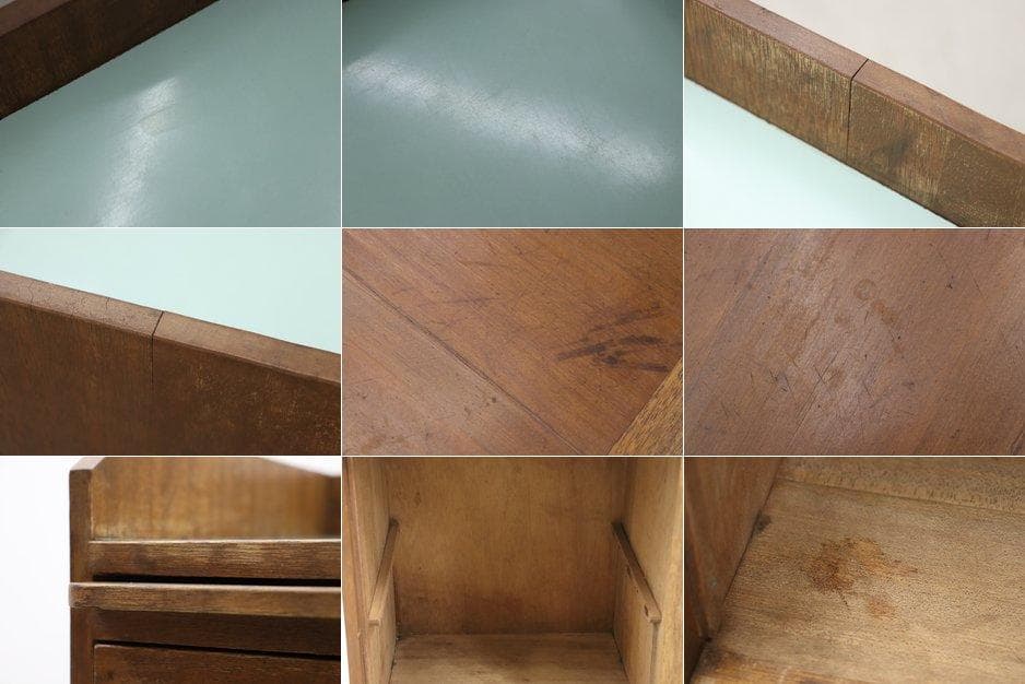 レトロ ラワン無垢材 トレー付き キャビネット 脇机 引き出し 花台 電話台