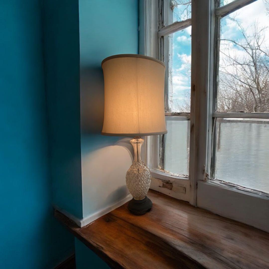 ちゃむ❣️ヴィンテージ ランプ ライト アンティーク ガラス 真鍮 レトロ