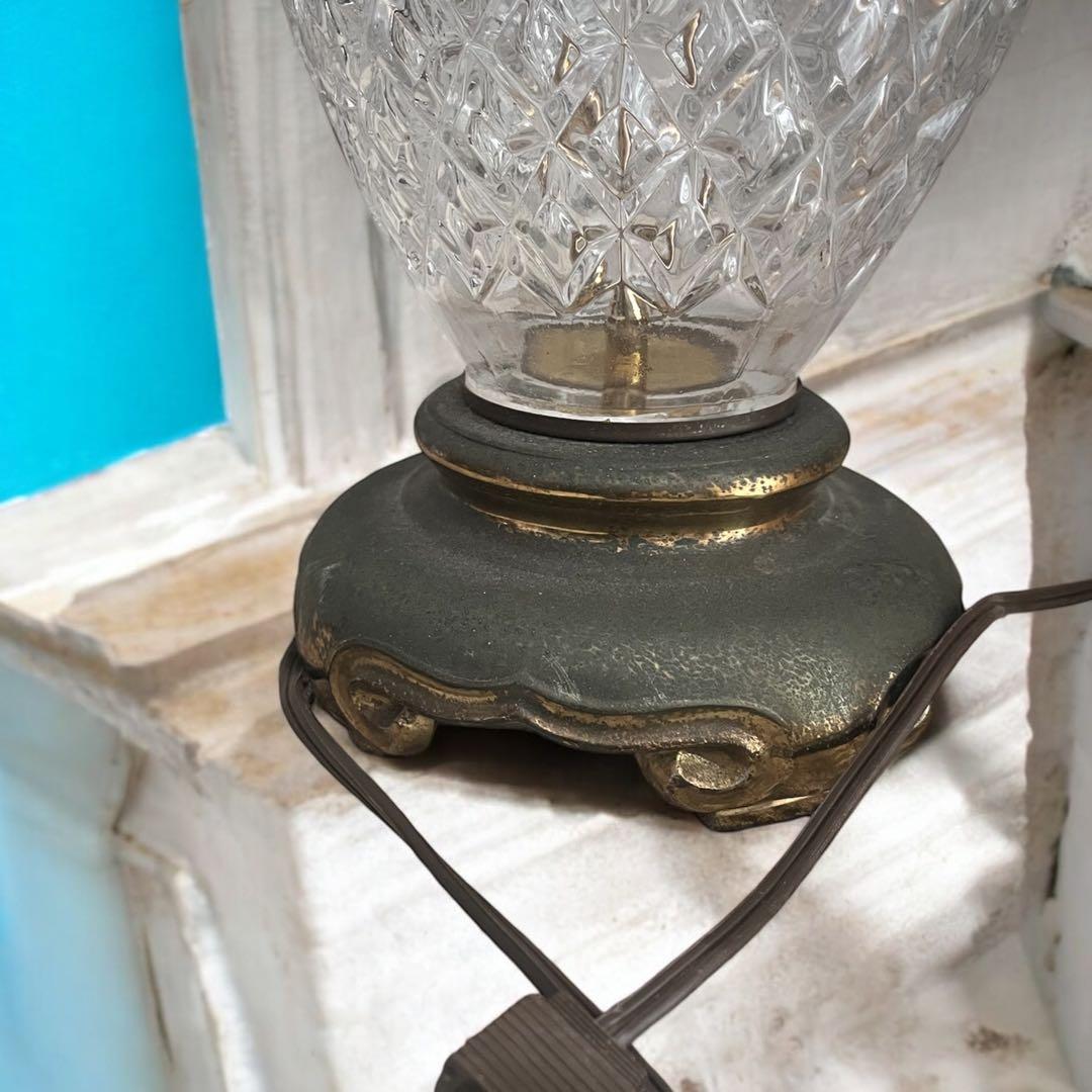 ちゃむ❣️ヴィンテージ ランプ ライト アンティーク ガラス 真鍮 レトロ