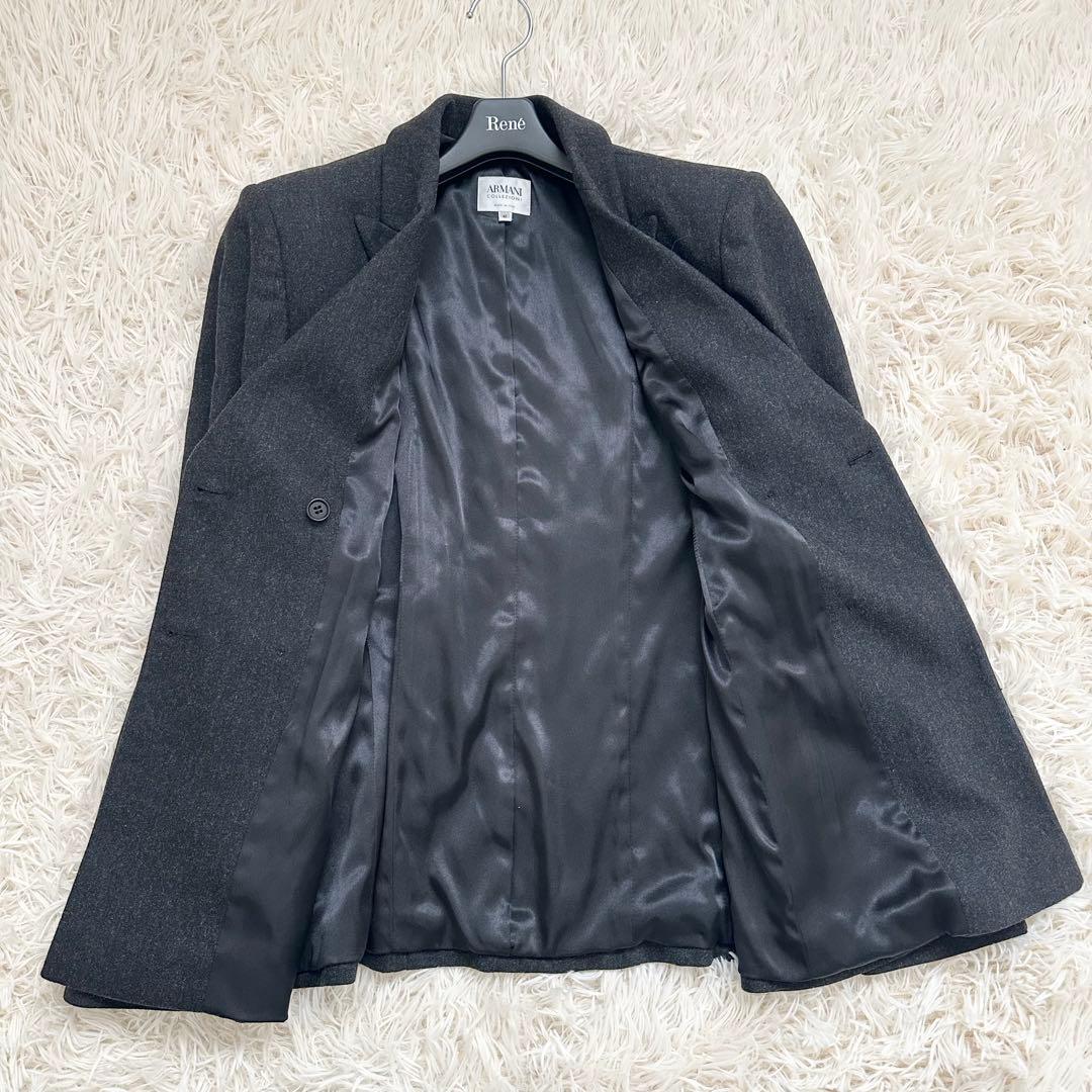 美品✨アルマーニコレツォーニ　カシミヤ混　大きいサイズ パンツスーツ　黒系