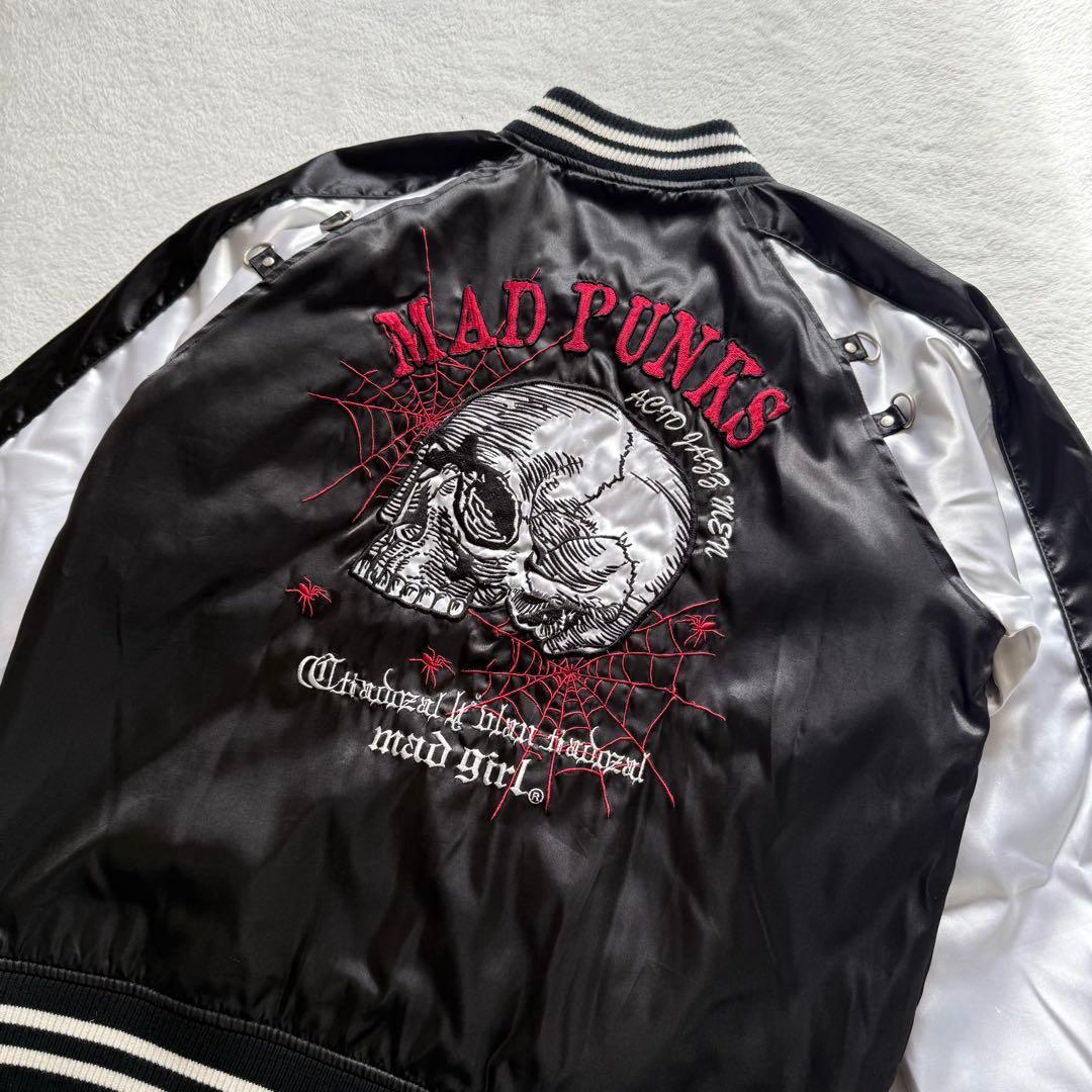 【MAD PANKS】スカジャン　骸骨　パンク系　平成ギャル男　刺繍　y2k