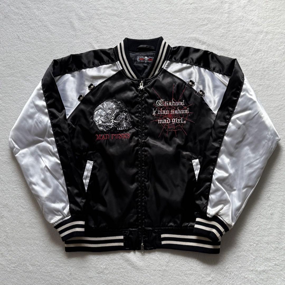 【MAD PANKS】スカジャン　骸骨　パンク系　平成ギャル男　刺繍　y2k
