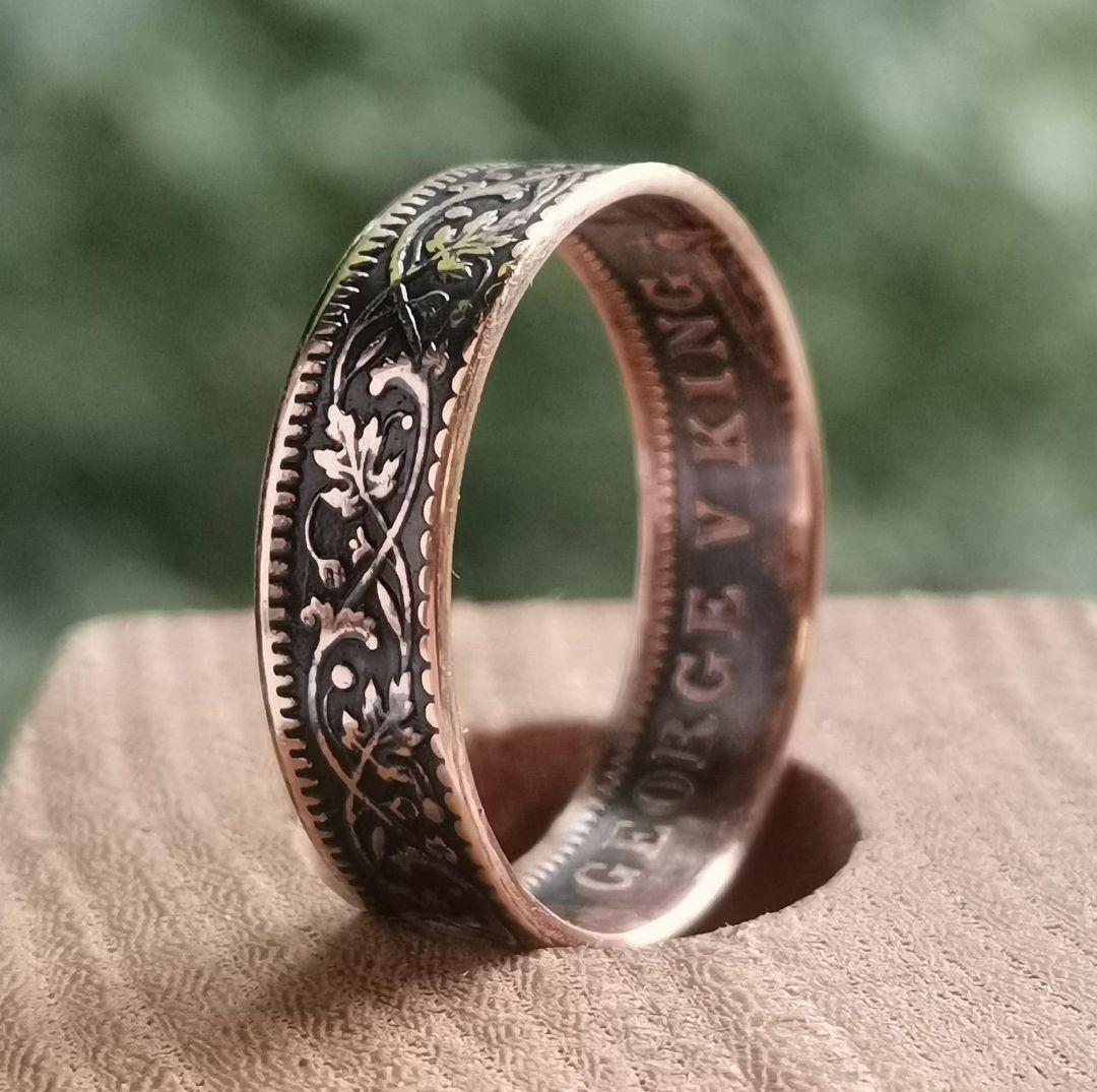 希少品 リング インド 1/4アンナ 14号