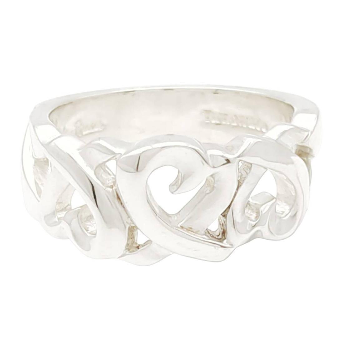 【極美品】✨ティファニー　リング12.5（12）　トリプルラビングハートSV指輪