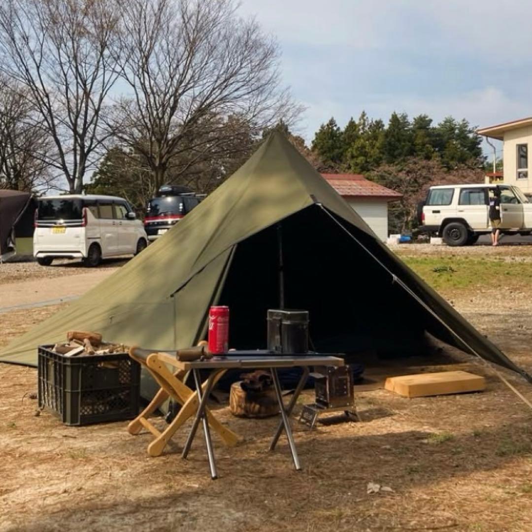 煙突ポール付TCタープ　4×4m