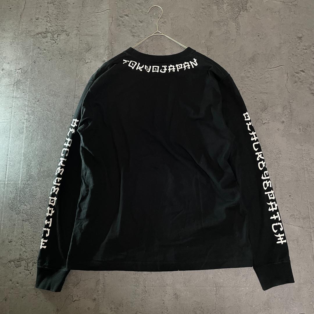 専用ブラックアイパッチ KANJI L/S TEE ブラック ロゴ ストリート