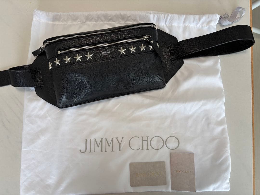 【新品未使用】JIMMY CHOO ブラック ボディバッグ　スタッズ