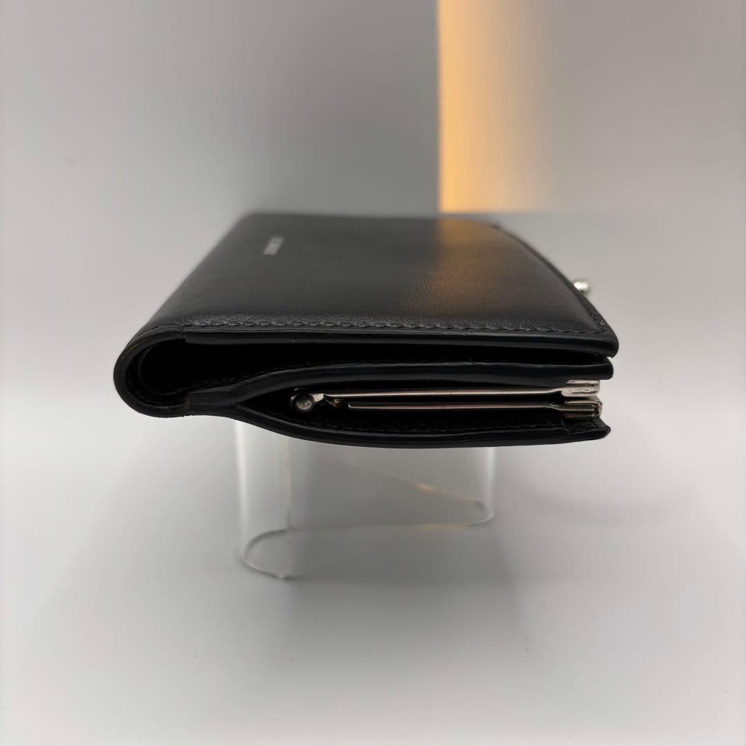 希少品　JIL SANDER goji 二つ折り財布　がま口　ブラック　シルバー