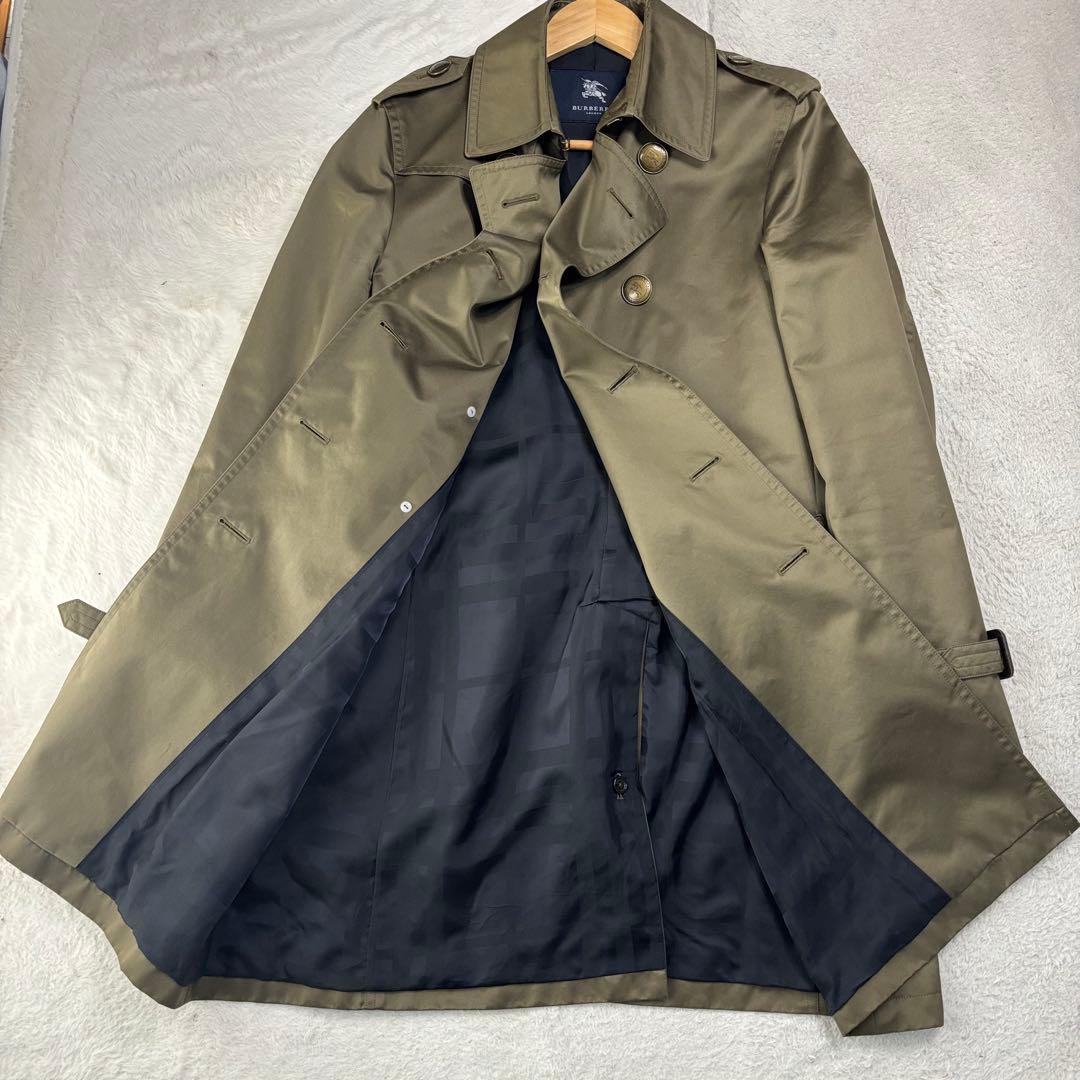 高級 大きいサイズ バーバリーロンドン トレンチコート カーキ 金ボタンLL