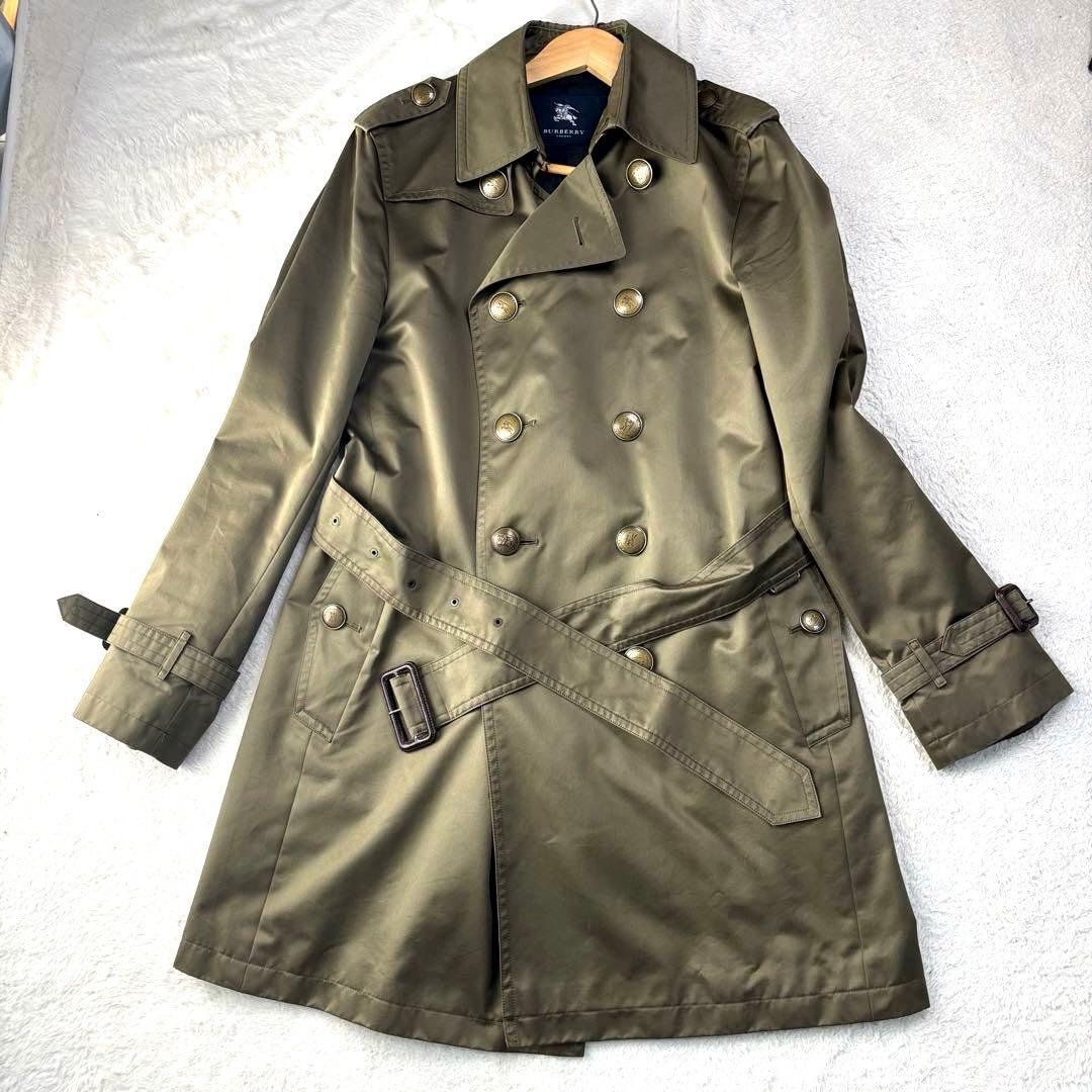 高級 大きいサイズ バーバリーロンドン トレンチコート カーキ 金ボタンLL
