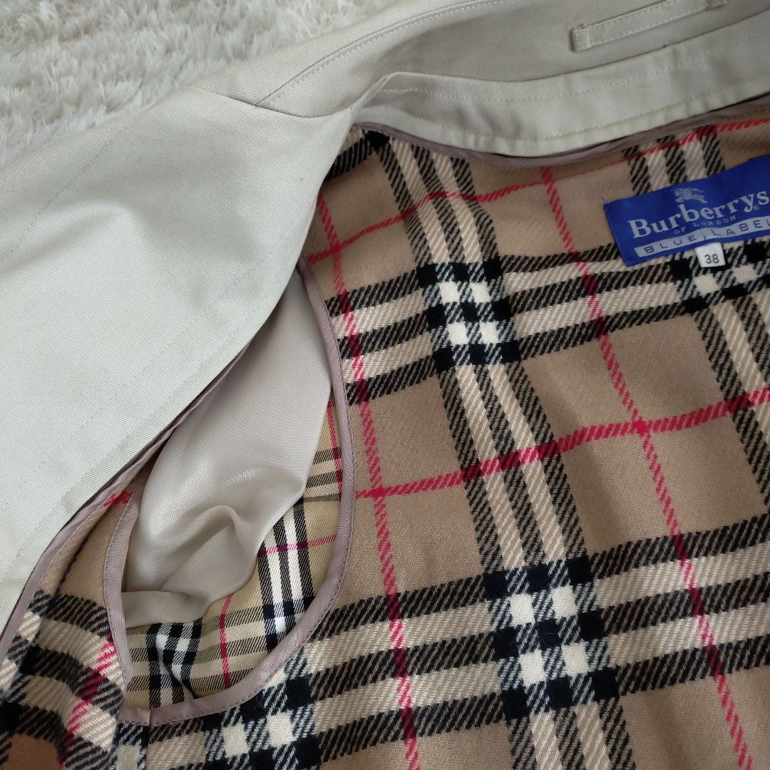 バーバリーブルーレーベル ステンカラーコート ライナー ノバチェック 38