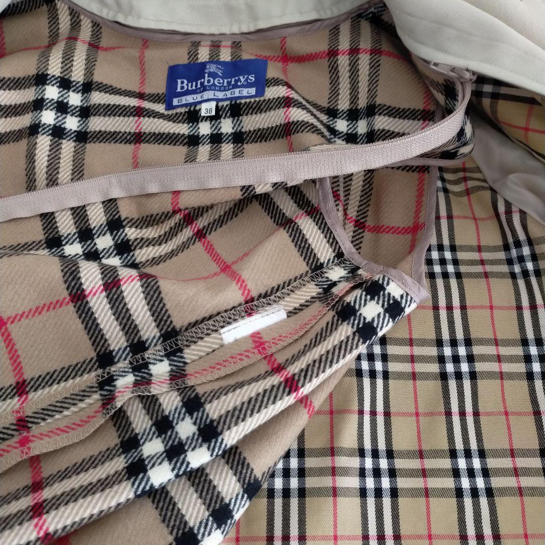 バーバリーブルーレーベル ステンカラーコート ライナー ノバチェック 38