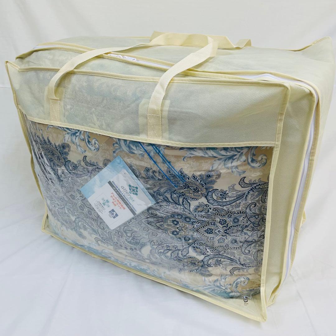 羽毛布団 シングル 増量 抗菌防臭羽毛 ブルー 日本製　特別価格