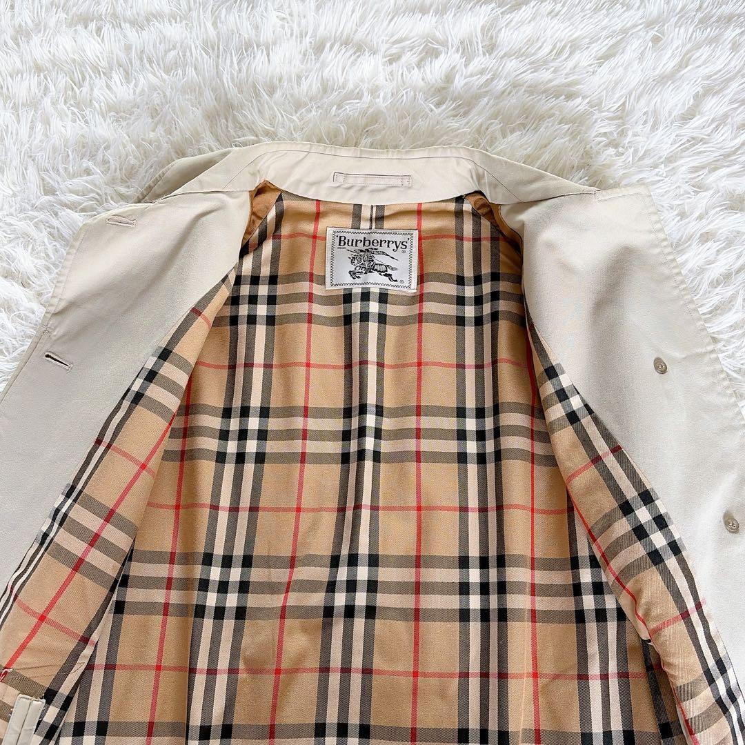 希少✨【バーバリーズ】ステンカラーコート ノバチェック ライトベージュカーキ L