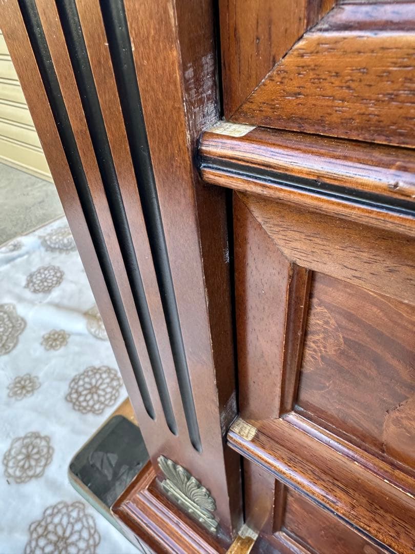 【引取限定】イタリア 最高級 大理石 マホガニー材 大理石天板 チェスト ※※