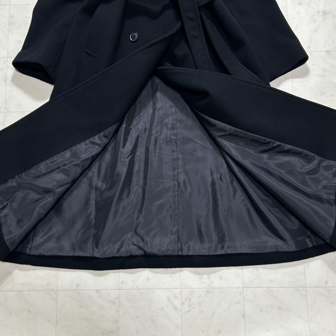 URBAN RESEARCH ベルテッドチェスターコート ロング ブラック