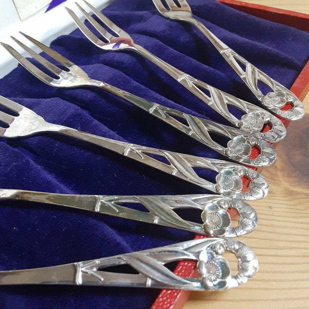銀製　透かし　松竹梅　フォーク6本
