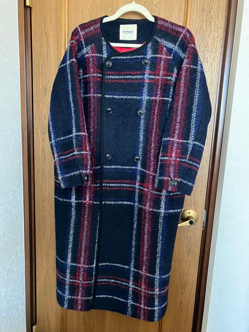 本日値下げ！BEAMS BOY スライバーニット ダブルコート ネイビー