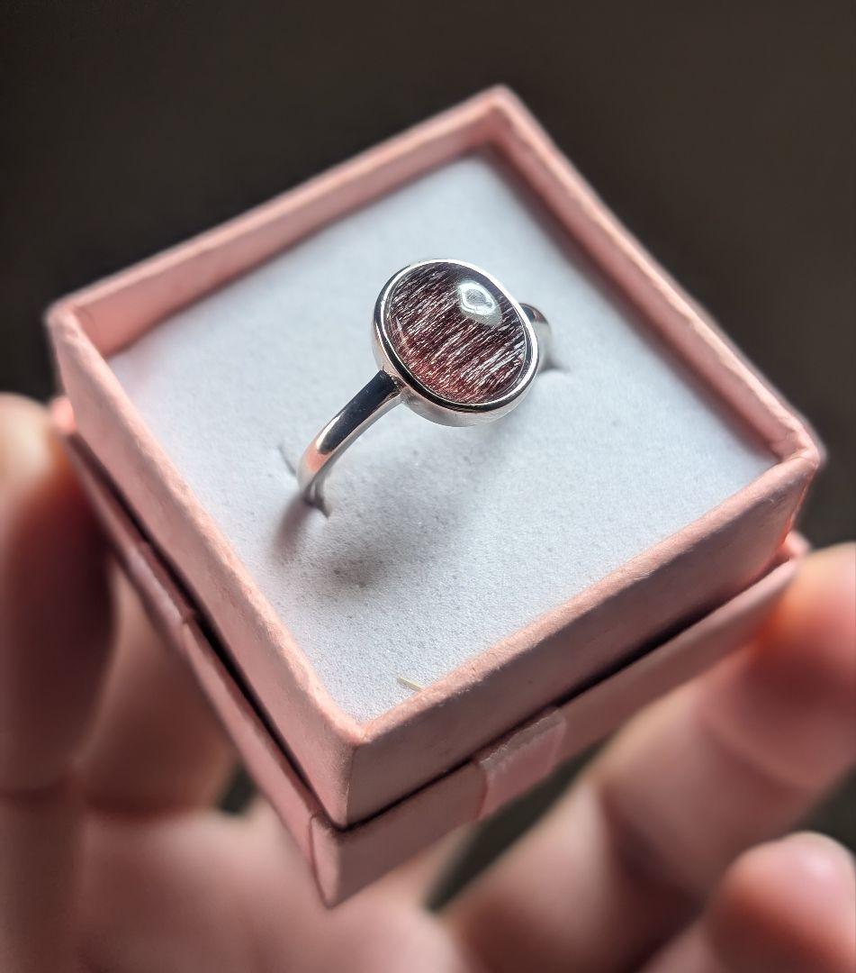 虹入り高品質渋可愛い赤☓黒スーパーセブンリングオーダー品