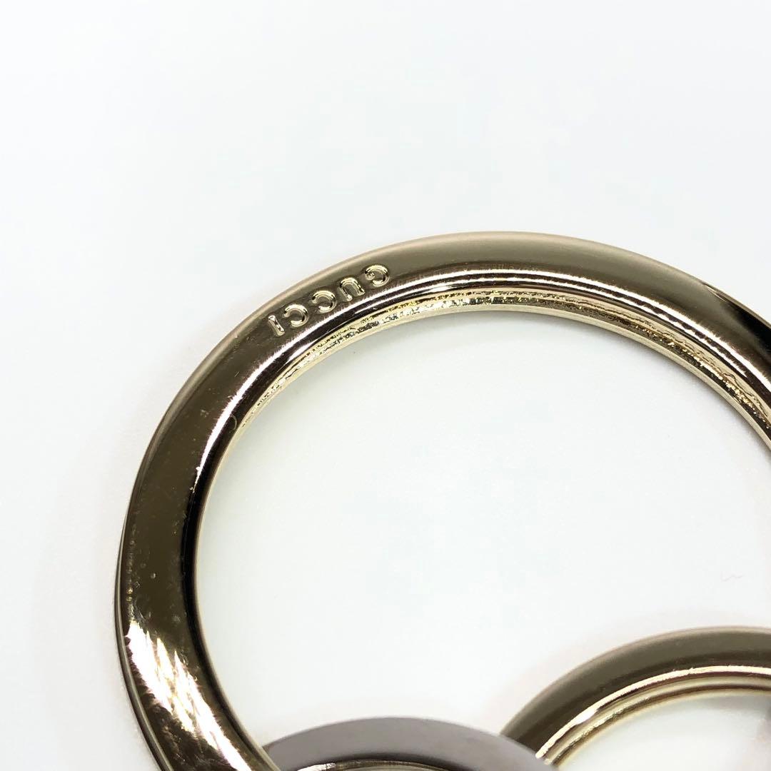 未使用✨希少 箱付 グッチ ダブルハート ゴールド×シルバー キーリング