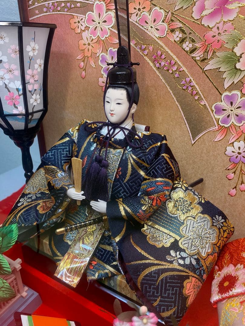 東京久月　雛人形ガラスケース入り親王飾り・間口約６３×奥行約２９×高さ約４４㎝