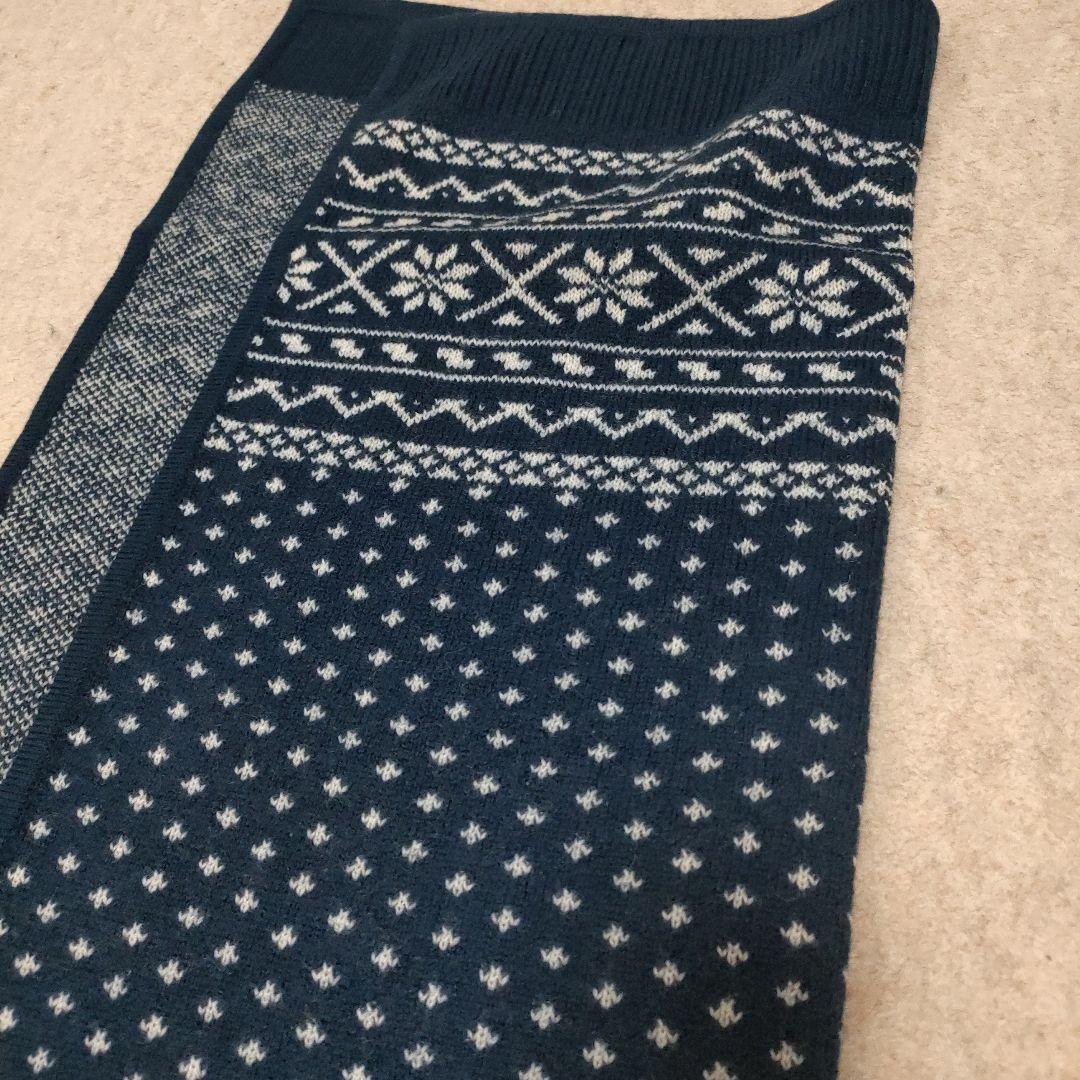 ラルフローレン雪柄ブランケット 65x160cm毛100%男女兼用高級