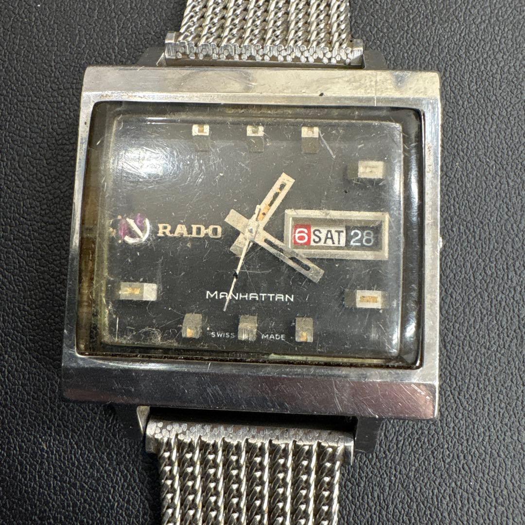 希少　稼働　RADO マンハッタン メッシュバンド　ATリュウズ破損