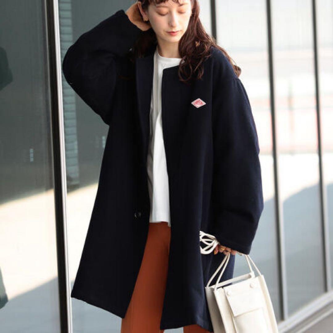 DANTON × Ray BEAMS 別注 ノーカラー ダウンコート