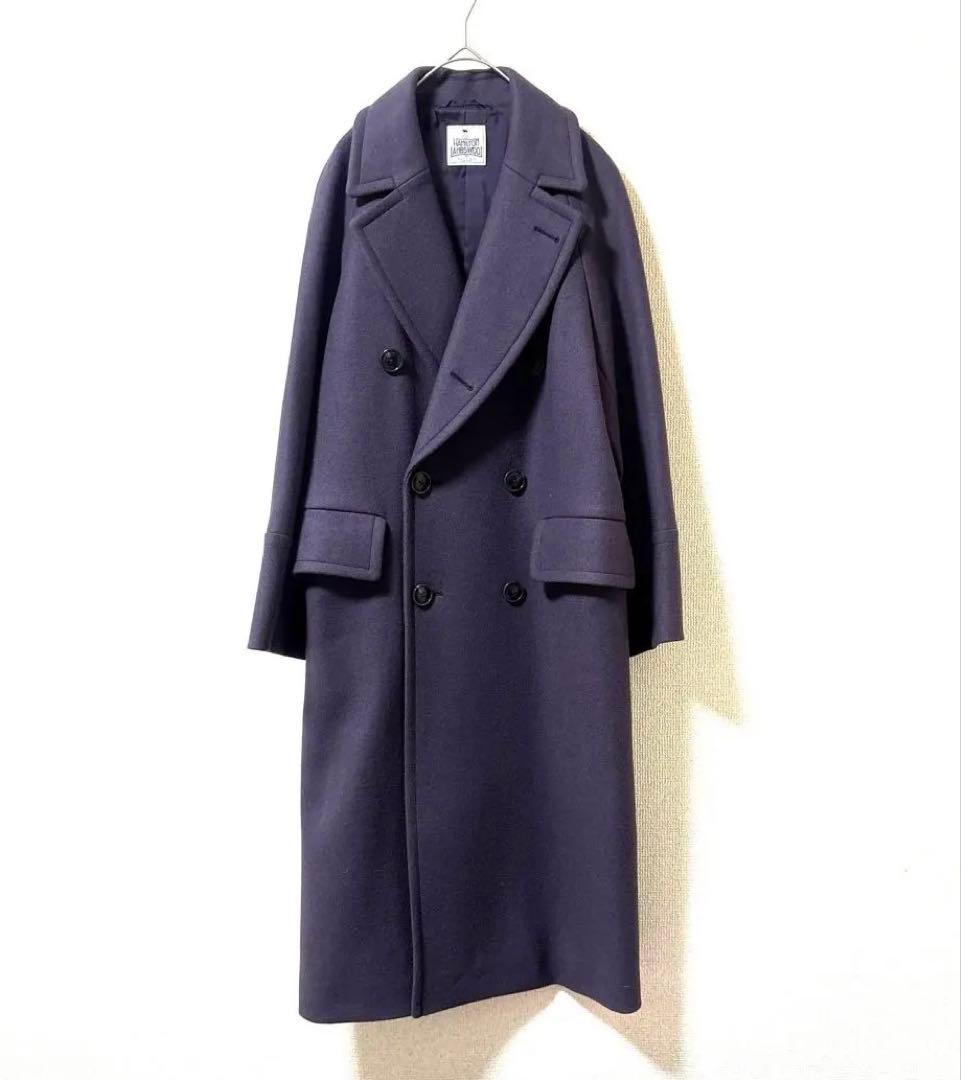【未使用】ユナイテッドアローズ ハミルトン メルトン ロング コート パープル