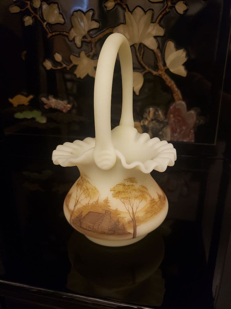 フェントン社 Fenton フェントン アートガラス ウランガラス 置物