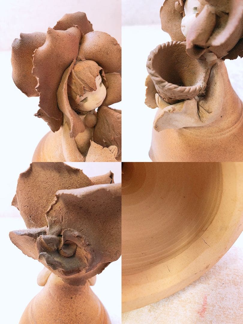 N*g様 ②竹内祥子 陶器作品 陶人形 森の精 薔薇の花 ビスクドール アンティ