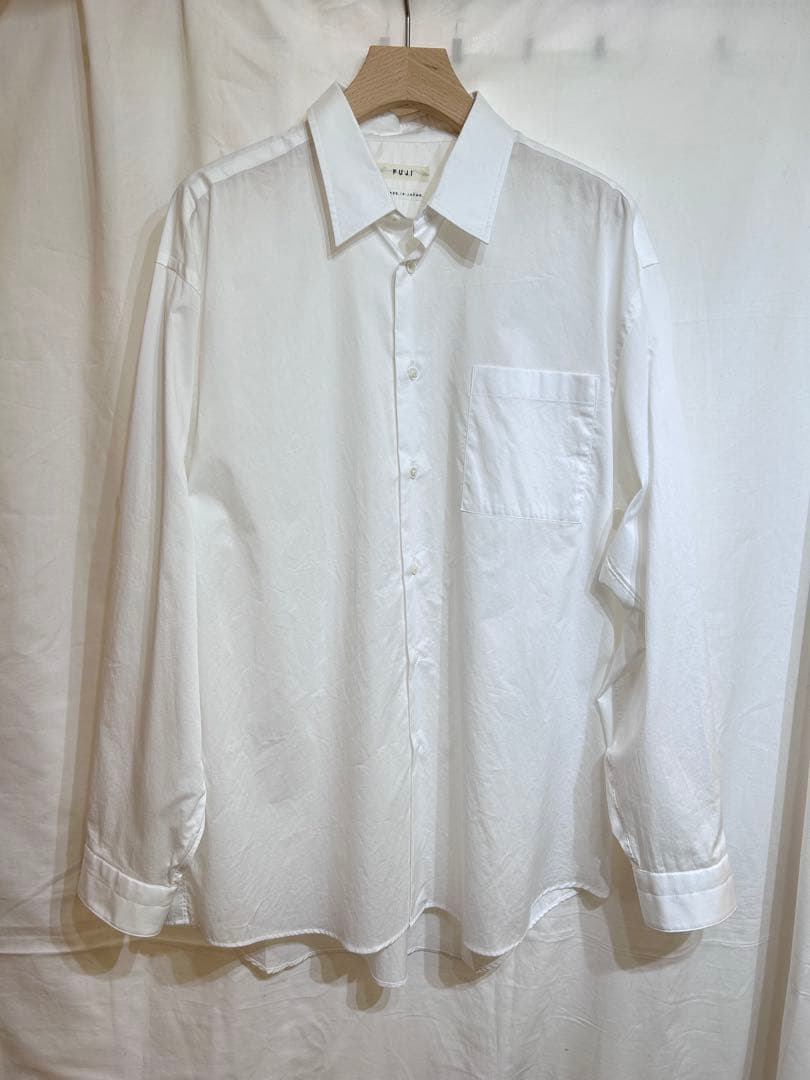 美品 FUJI 上質コットンツイル 白シャツ size5 日本製