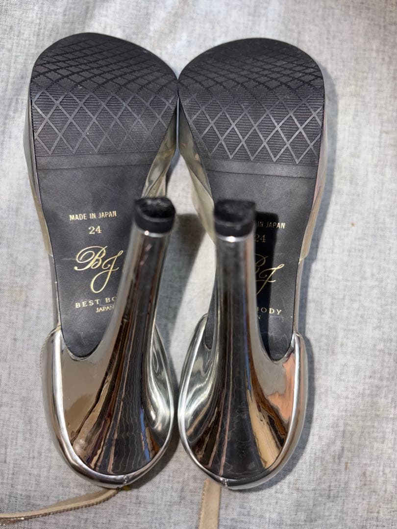 【BBJ公式】ベストボディジャパンヒール シルバー 24cm アンクルバンド付き