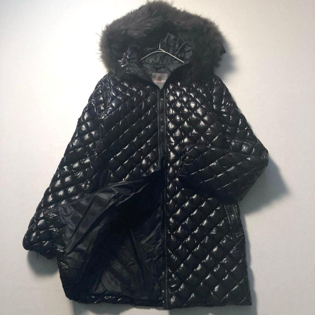 【美品】デュベティカ　Acca ファー付き キルティングダウンコート 黒 42